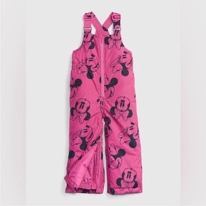 GAP x Disney Toddler Pink Minnie Snow Bib Overalls